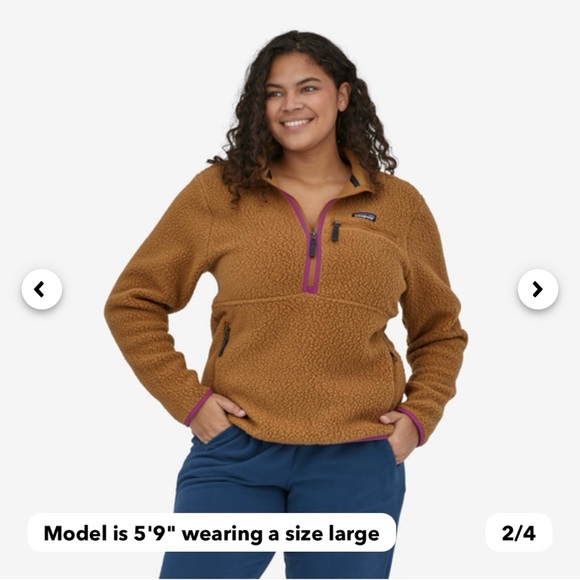 Patagonia Women's Retro Pile Fleece Marsupial Nest Brown with Amaranth Pink - Picture 11 of 15